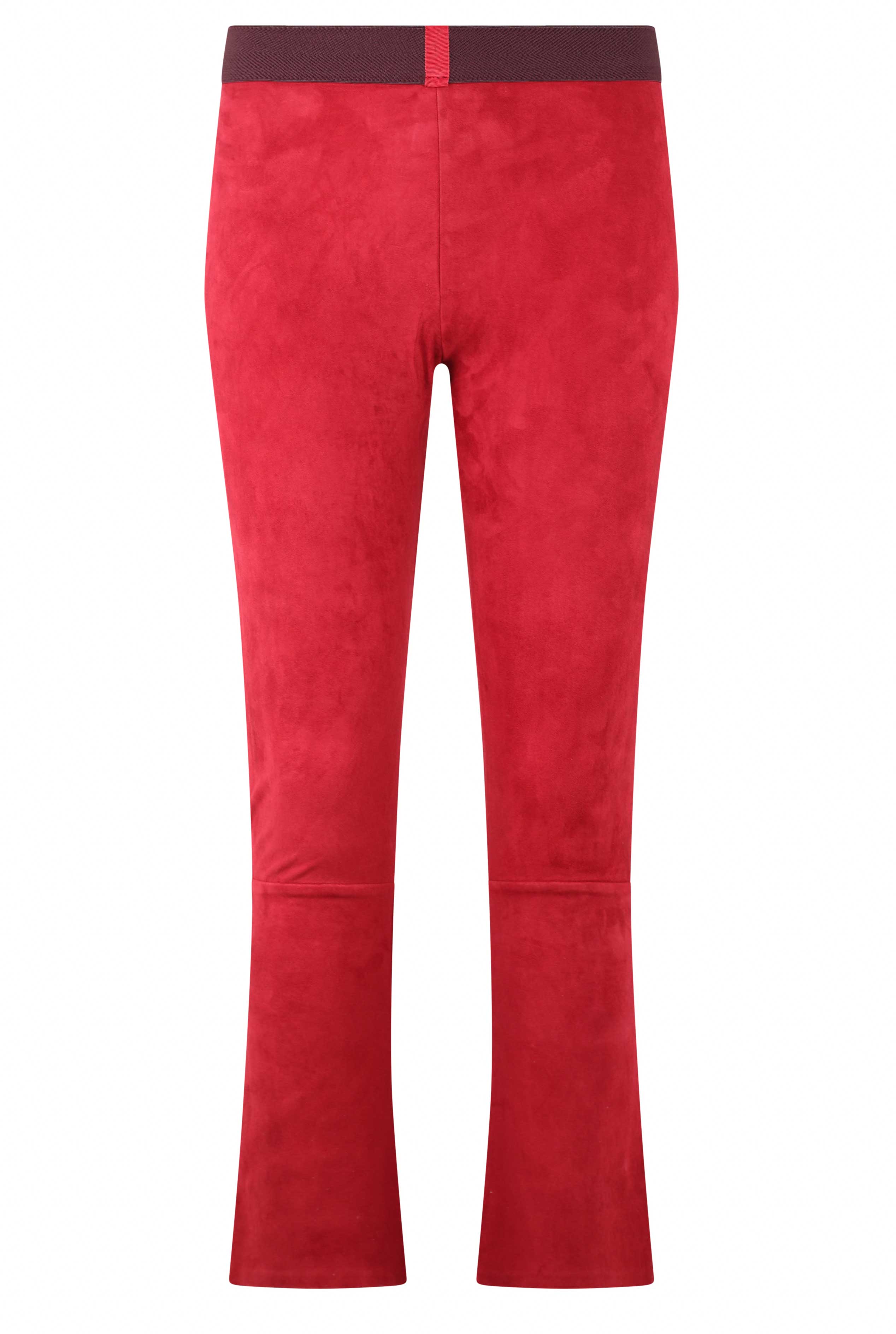 Cerise suede trousers